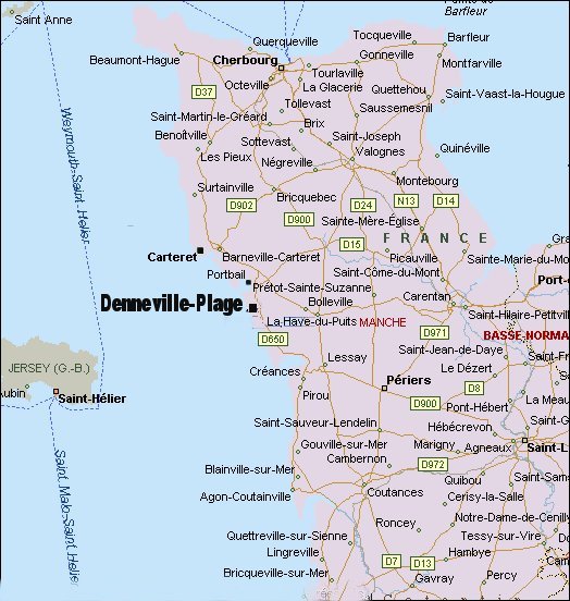 Cliquer sur  Denneville-Plage pour voir le plan